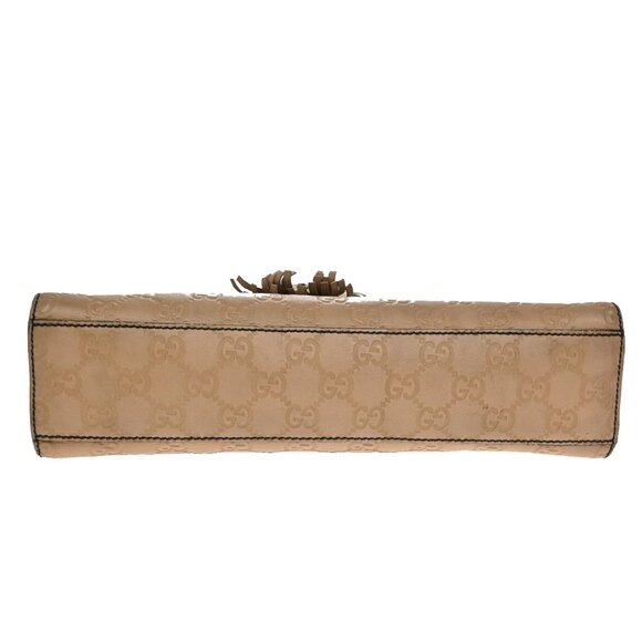 GUCCI Logo Emily Guccissima GG Pattern Chain Shoulder Bag Leather Beige 74KA690 - Picture 6 of 16